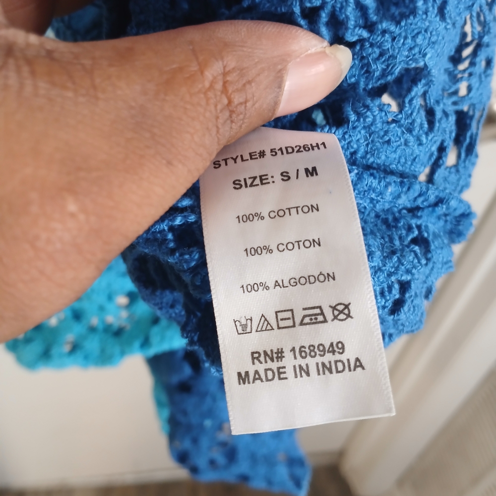 New! Altar'd State Blue Ombre Crochet Dress & Swim Cover Up S/M NWOT - Picture 7 of 9